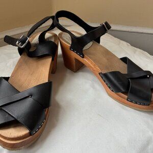 Black Maguba Clog Sandals Size 38